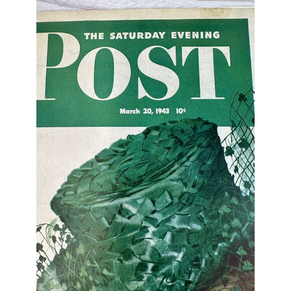 VTG Saturday Evening Post Magazine March 20 1943 Shamrock Chapeau Charles Kaiser - Picture 5 of 6